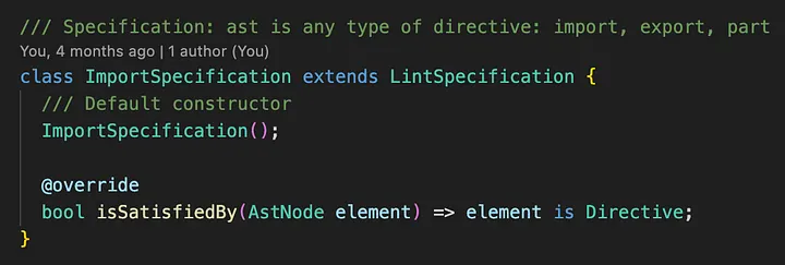 Definition of the ImportSpecification