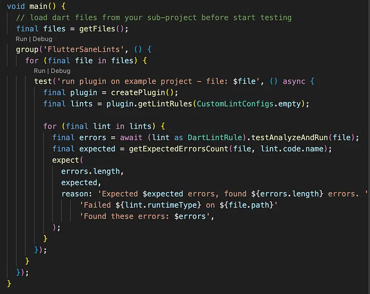 A simple approach for testing a custom lint
